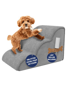 Escalera de Espuma PAWZY para Mascotas 3 Pasos 39.4 cm Gris