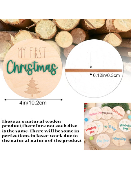 10 Discos de Madera para Primeras Fiestas WAOUH - Recuerdos