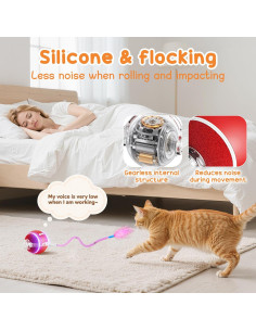 Juguete Interactivo para Gatos PANRIO, Bola Eléctrica 800mAh 2