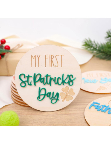 10 Discos de Madera para Primeras Fiestas WAOUH - Recuerdos