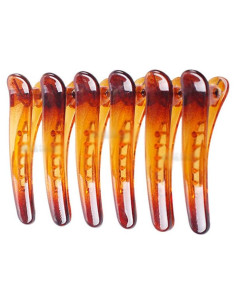 12 Clips de Pelo de Metal y Plástico Marrón Suoirblss 4.9cm