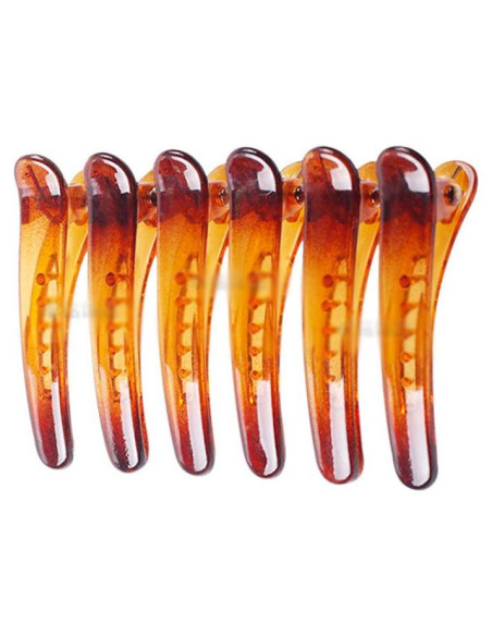 12 Clips de Pelo de Metal y Plástico Marrón Suoirblss 4.9cm