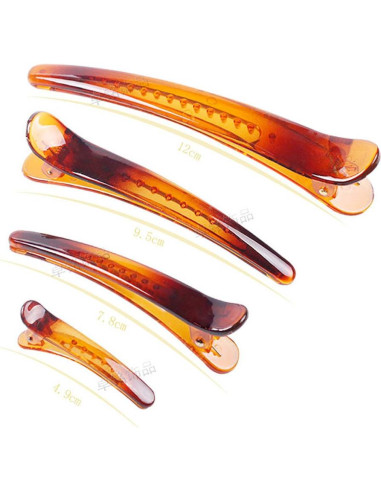 12 Clips de Pelo de Metal y Plástico Marrón Suoirblss 4.9cm