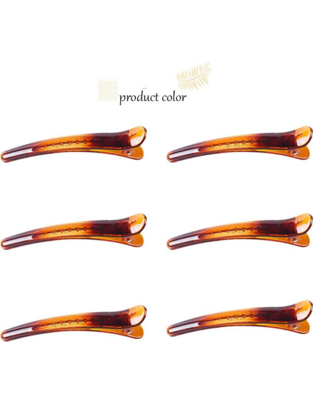 12 Clips de Pelo de Metal y Plástico Marrón Suoirblss 4.9cm