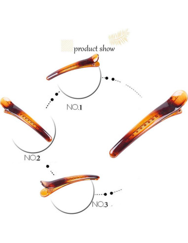 12 Clips de Pelo de Metal y Plástico Marrón Suoirblss 4.9cm