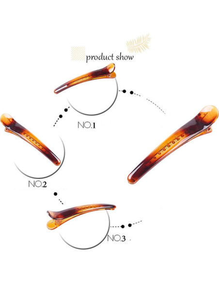 12 Clips de Pelo de Metal y Plástico Marrón Suoirblss 4.9cm