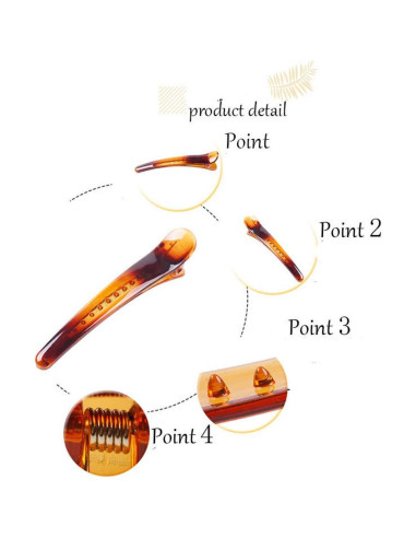 12 Clips de Pelo de Metal y Plástico Marrón Suoirblss 4.9cm