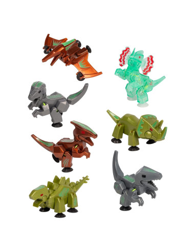 Paquete de 7 Huevos Dinos Brillantes Zing Stikbot - Animación Stop Motion