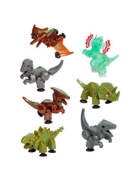 Paquete de 7 Huevos Dinos Brillantes Zing Stikbot - Animación Stop Motion