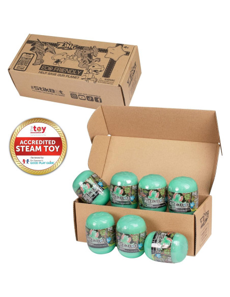 Paquete de 7 Huevos Dinos Brillantes Zing Stikbot - Animación Stop Motion