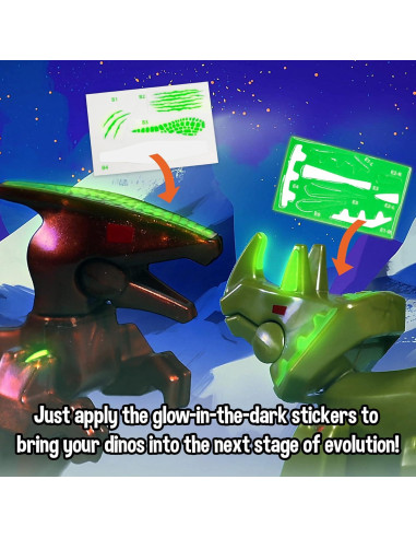 Paquete de 7 Huevos Dinos Brillantes Zing Stikbot - Animación Stop Motion