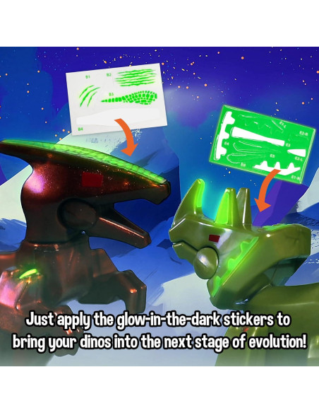 Paquete de 7 Huevos Dinos Brillantes Zing Stikbot - Animación Stop Motion