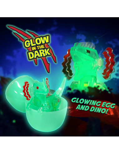 Paquete de 7 Huevos Dinos Brillantes Zing Stikbot - Animación Stop Motion