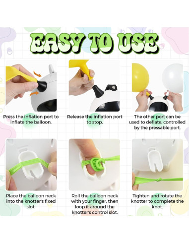 Bomba de Globo Eléctrica Togvu 600W Portátil con 2 Boquillas