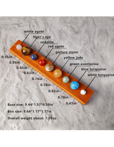 Modelo de Sistema Solar Runyangshi - Cristales Naturales 22.86 cm 2