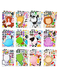 Stickers de Cara JOYIN 24 Hojas Animales y Fantasía 22.86x15.24cm