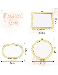 Espejo Compacto Plegable Blulu Floral 24 Pcs para Bolso 2