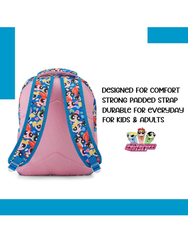 Mochila Escolar Powerpuff Girls Rosa 40.6x30.5x12.7cm