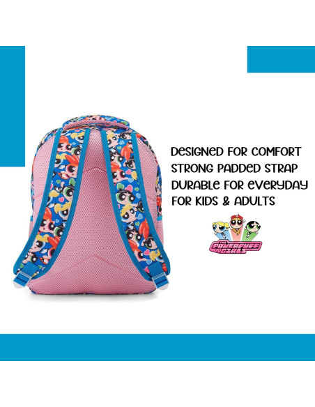 Mochila Escolar Powerpuff Girls Rosa 40.6x30.5x12.7cm