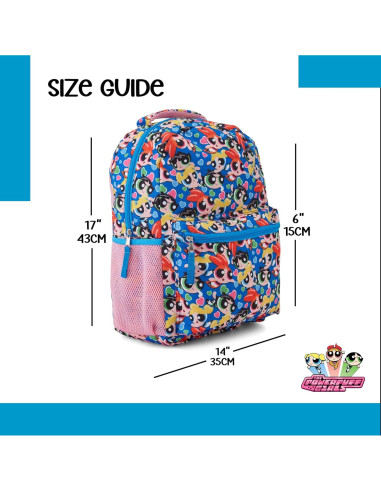 Mochila Escolar Powerpuff Girls Rosa 40.6x30.5x12.7cm