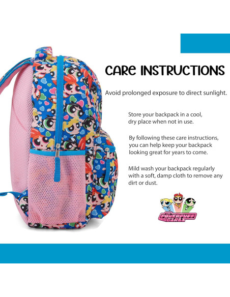 Mochila Escolar Powerpuff Girls Rosa 40.6x30.5x12.7cm