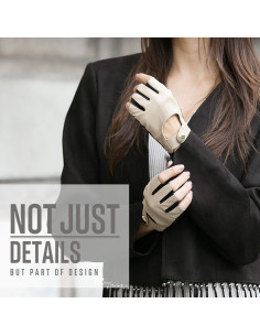 Guantes de Cuero Sin Dedos YISEVEN para Mujer - Talla 7.0 M 2