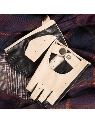 Guantes de Cuero Sin Dedos YISEVEN para Mujer - Talla 7.0 M