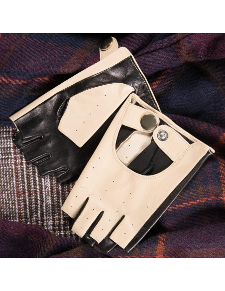 Guantes de Cuero Sin Dedos YISEVEN para Mujer - Talla 7.0 M