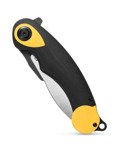 Cuchillo Plegable Sitivien ST157 Acero Sandvik 14C28N Amarillo