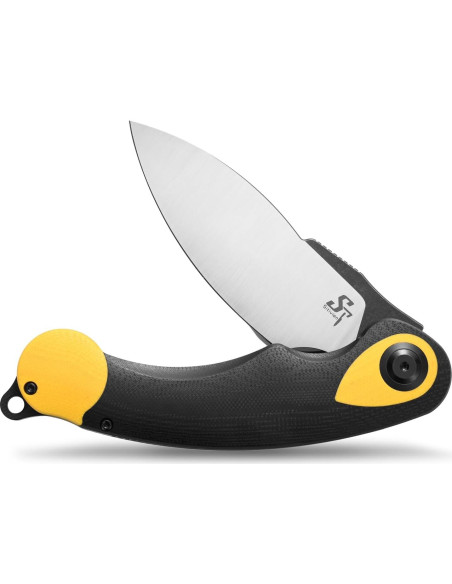 Cuchillo Plegable Sitivien ST157 Acero Sandvik 14C28N Amarillo