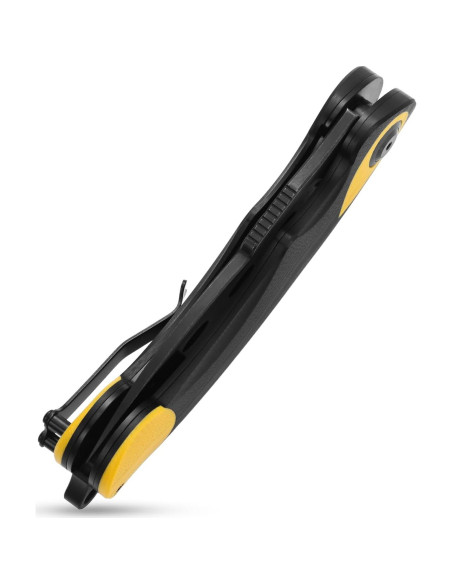 Cuchillo Plegable Sitivien ST157 Acero Sandvik 14C28N Amarillo