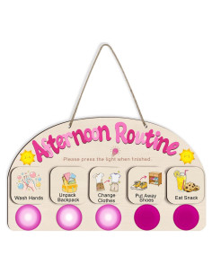 Tabla de Rutina de Tarde AINBIN para Niños con 5 Luces Táctiles