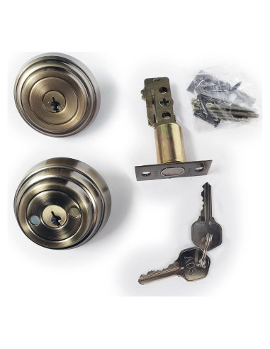 Cerradura Muerta Doble Cilindro L.A Ornamental 6 cm Bronce