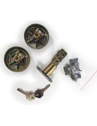 Cerradura Muerta Doble Cilindro L.A Ornamental 6 cm Bronce