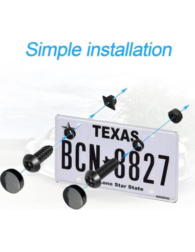 Kit de Tornillos Antirrobo XINLIYA para Placas de Matrícula 62 Piezas
