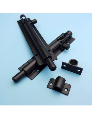 Paquete de 2 Cerraduras de Pestillo de Barril 75mm Aluminio Negra