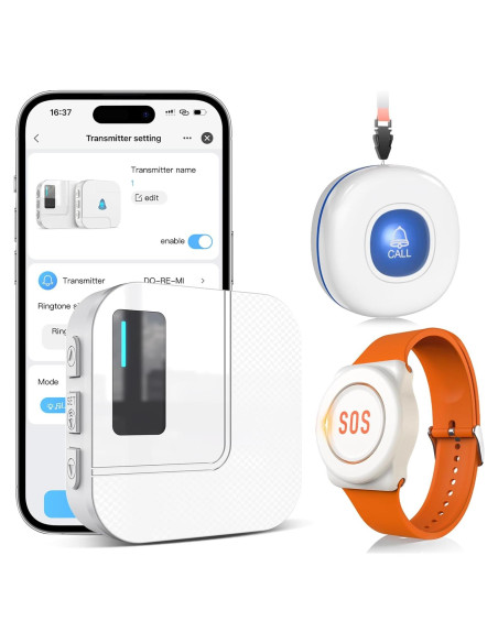 Botón de Llamada Inalámbrico CallToU TY01WH para Ancianos