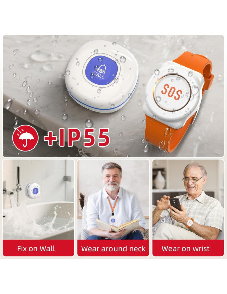 Botón de Llamada Inalámbrico CallToU TY01WH para Ancianos