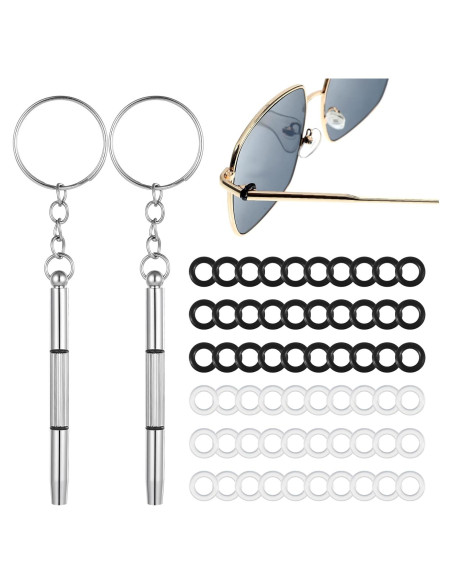 60 Ajustadores de Bisagra para Gafas Trinkrittey + 2 Destornilladores