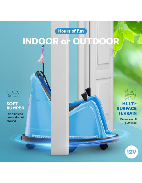 Coche Eléctrico Bumper Buddy 12V para Niños 1-8 Años - Control Remoto