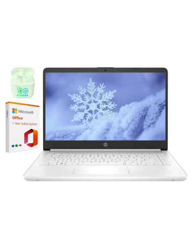Laptop HP 14" Intel Celeron N4120 16GB RAM 320GB eMMC Blanco
