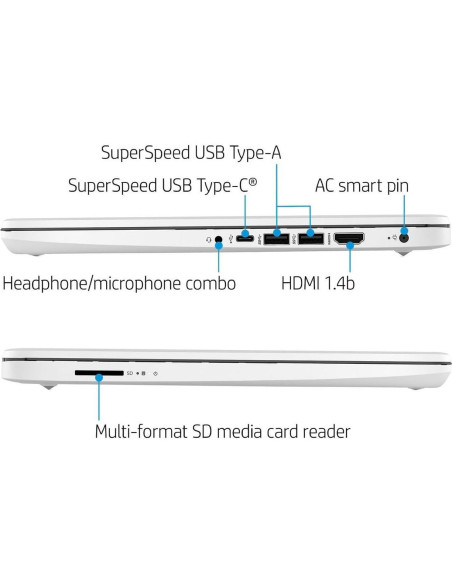 Laptop HP 14" Intel Celeron N4120 16GB RAM 320GB eMMC Blanco