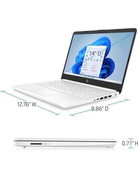 Laptop HP 14" Intel Celeron N4120 16GB RAM 320GB eMMC Blanco