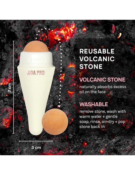 Rodillo Facial AOA Studio de Piedra Volcánica Reutilizable