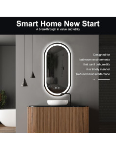 Espejo de Baño LED FORTENY 81x41 cm Antivaho Regulable 2