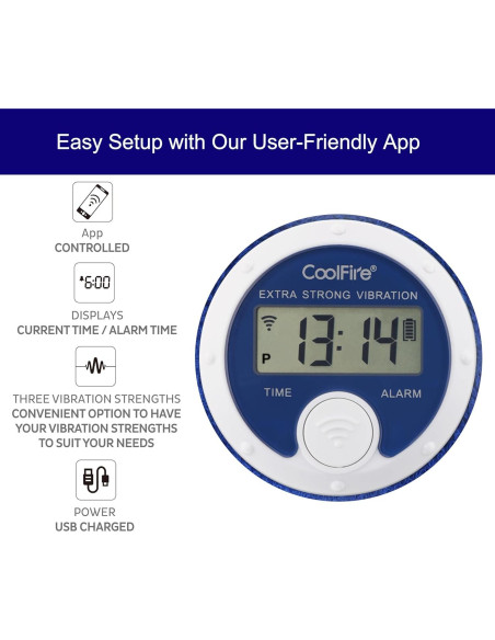 Coolfire Reloj Despertador Vibrante Silencioso Azul