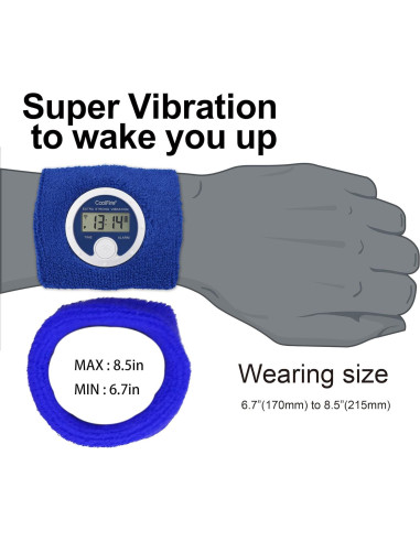 Coolfire Reloj Despertador Vibrante Silencioso Azul
