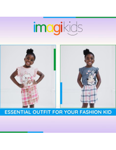 Conjunto Disney Camiseta y Falda a Cuadros Niña Minnie Mouse 2