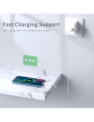 Cable USB C a Lightning 2Pack 1M Certificado MFi Nebite