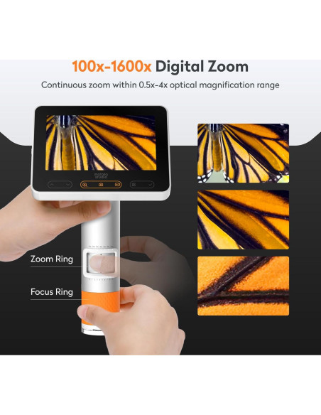 Microscopio Digital Portátil MatataStudio MX2-A 100-1600X LCD 4.3"